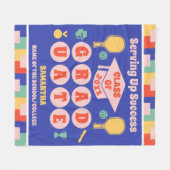 Gepersonaliseerde Retro Pickleball Afstuderen Fleece Deken (Voorkant (Horizontaal))