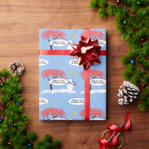 Gepersonaliseerde Retro Pine Tree Kerstmis Cadeaupapier