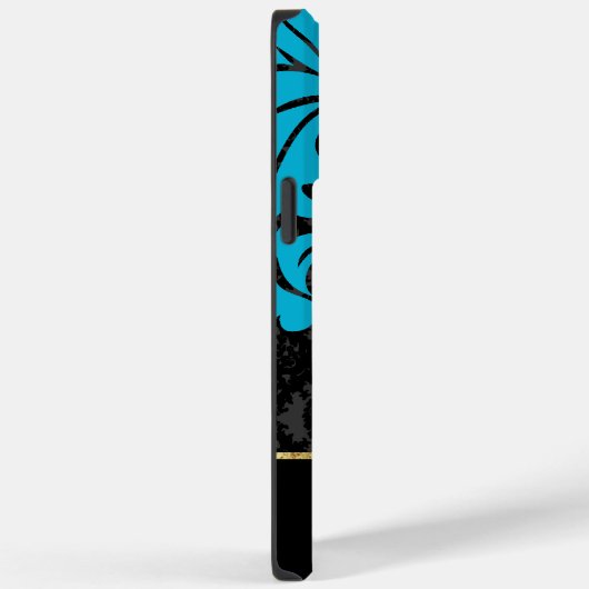 Gepersonaliseerde Retro Pink Aqua Zwart en Goud Case-Mate iPhone Case (Achterkant / Rechts)