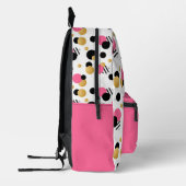 Gepersonaliseerde Retro Polka Dot Pink Bedrukte Rugzak (Links)