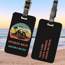 Gepersonaliseerde Retro Puerto Rico Bagagelabel