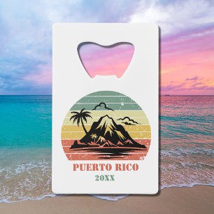 Gepersonaliseerde Retro Puerto Rico Creditkaart Flessenopener