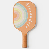 Gepersonaliseerde Retro Rainbow Pastel Pickleball Paddle (Voorkant)
