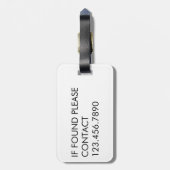 Gepersonaliseerde Retro Regenboog Schattigee Frans Bagagelabel (Achterkant verticaal)