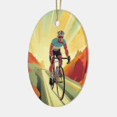 Gepersonaliseerde Retro Road Fietser Fiets Kerstmi Keramisch Ornament (Links)