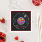 Gepersonaliseerde Retro Rock en Roll Vinyl Servet (Insitu)