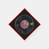 Gepersonaliseerde Retro Rock en Roll Vinyl Servet (Hoek)