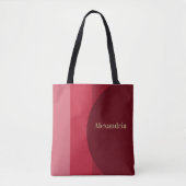 Gepersonaliseerde retro rode streep tote bag (Voorkant)