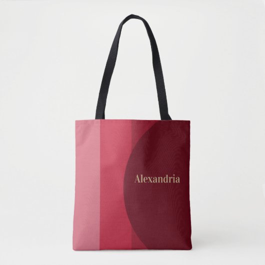 Gepersonaliseerde retro rode streep tote bag (Voorkant)