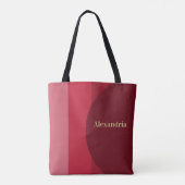 Gepersonaliseerde retro rode streep tote bag (Achterkant)