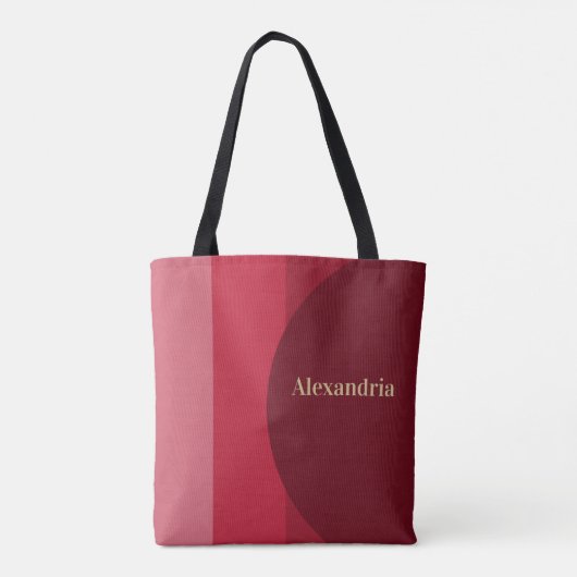 Gepersonaliseerde retro rode streep tote bag (Achterkant)