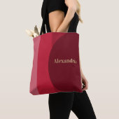 Gepersonaliseerde retro rode streep tote bag (Dichtbij)