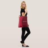 Gepersonaliseerde retro rode streep tote bag (Op model)