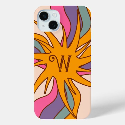 Gepersonaliseerde Retro roze, blauw, goud, bruin Case-Mate iPhone Case (Achterkant)