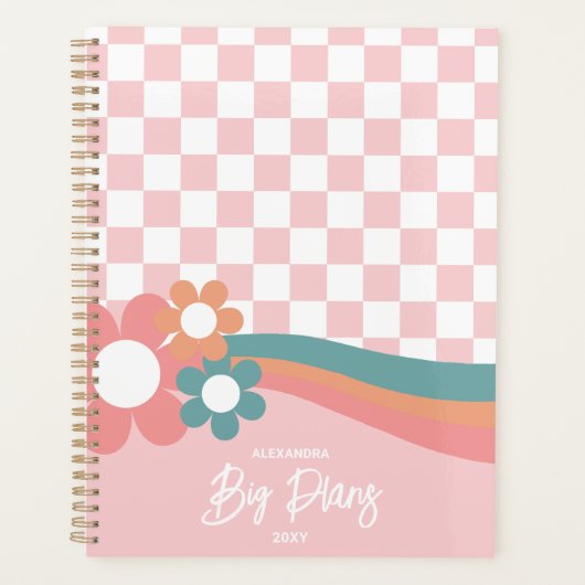 Gepersonaliseerde Retro Roze Planner (Voorkant)