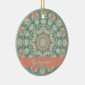 Gepersonaliseerde  Retro Sage en Sand Mandala Keramisch Ornament (Rechts)