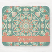 Gepersonaliseerde  Retro Sage en Sand Mandala Muismat (Voorkant)