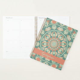Gepersonaliseerde  Retro Sage en Sand Mandala Planner