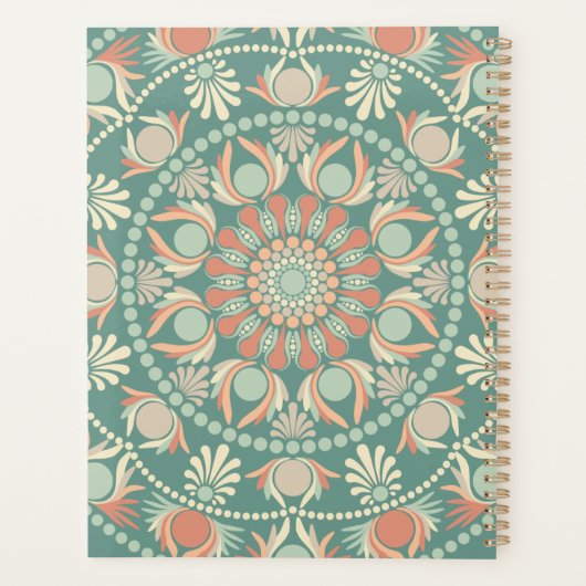 Gepersonaliseerde  Retro Sage en Sand Mandala Planner (Achterkant)