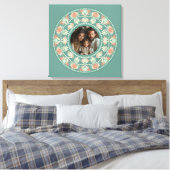 Gepersonaliseerde Retro Sage & Sand Mandala Foto L Canvas Afdruk (Insitu (Slaapkamer))