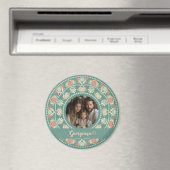 Gepersonaliseerde Retro Sage & Sand Mandala Foto L Magneet (Insitu (Vaatwasser))