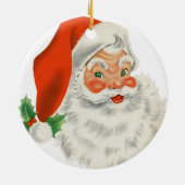 Gepersonaliseerde Retro Santa Claus Keramisch Ornament (Achterkant)