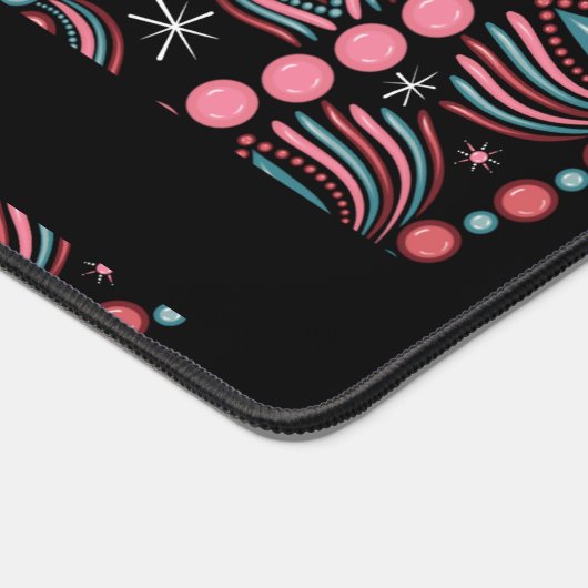 Gepersonaliseerde Retro Santa Pinkmas Floral Manda Bureaumat (Hoek)