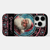 Gepersonaliseerde Retro Santa Pinkmas Floral Manda Case-Mate iPhone Case (Achterkant (horizontaal))