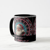 Gepersonaliseerde Retro Santa Pinkmas Floral Manda Mok (Voorkant links)