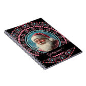 Gepersonaliseerde Retro Santa Pinkmas Floral Manda Notitieboek (Rechterzijde)