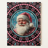 Gepersonaliseerde Retro Santa Pinkmas Floral Manda Planner (Achterkant)