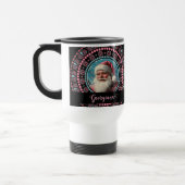 Gepersonaliseerde Retro Santa Pinkmas Floral Manda Reisbeker (Links)