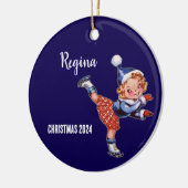 Gepersonaliseerde Retro Schaatsen Meisje Ornament (Links)