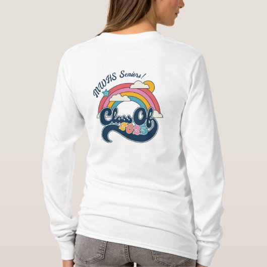 Gepersonaliseerde Retro Senior Class van 2025 Shir T-shirt (Achterkant)