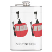 Gepersonaliseerde retro skilift skiën Sneeuwberg Heupfles (Voorkant)