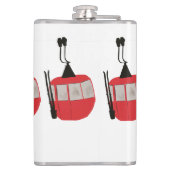 Gepersonaliseerde retro skilift skiën Sneeuwberg Heupfles (Achterkant)