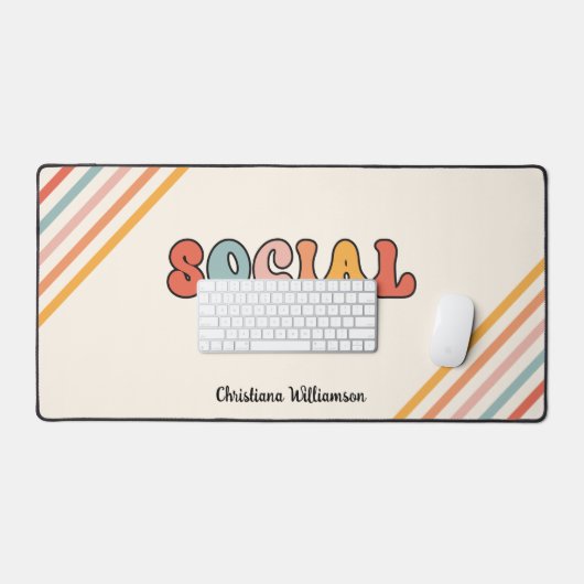 Gepersonaliseerde retro sociaal werker bureaumat (Keyboard & Muis)