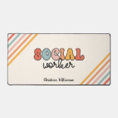 Gepersonaliseerde retro sociaal werker bureaumat (Voorkant)
