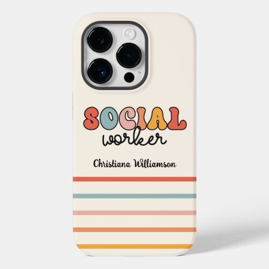 Gepersonaliseerde retro sociaal werker Case-Mate iPhone case (Achterkant)