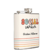 Gepersonaliseerde retro sociaal werker heupfles (Rechts)