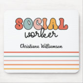 Gepersonaliseerde retro sociaal werker muismat (Voorkant)