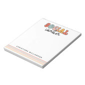 Gepersonaliseerde retro sociaal werker notitieblok (Linkerzijde)