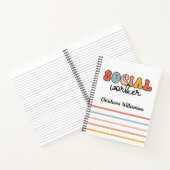 Gepersonaliseerde retro sociaal werker notitieboek (Binnen)