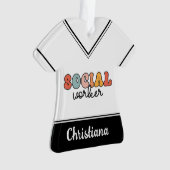 Gepersonaliseerde retro sociaal werker ornament (voorkant)