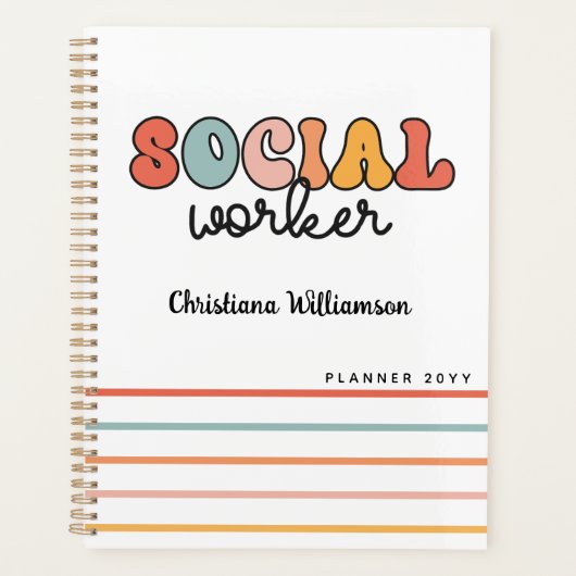 Gepersonaliseerde retro sociaal werker planner (Voorkant)