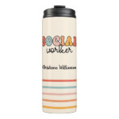 Gepersonaliseerde retro sociaal werker thermosbeker (Voorkant)