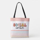 Gepersonaliseerde retro sociaal werker tote bag (Achterkant)