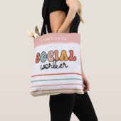 Gepersonaliseerde retro sociaal werker tote bag (Dichtbij)