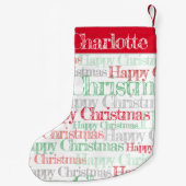 Gepersonaliseerde retro stencil Kerstkous Kleine Kerstsok (Achterkant)