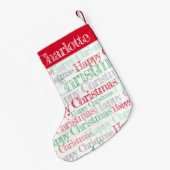 Gepersonaliseerde retro stencil Kerstkous Kleine Kerstsok (Achterkant (Hangend))